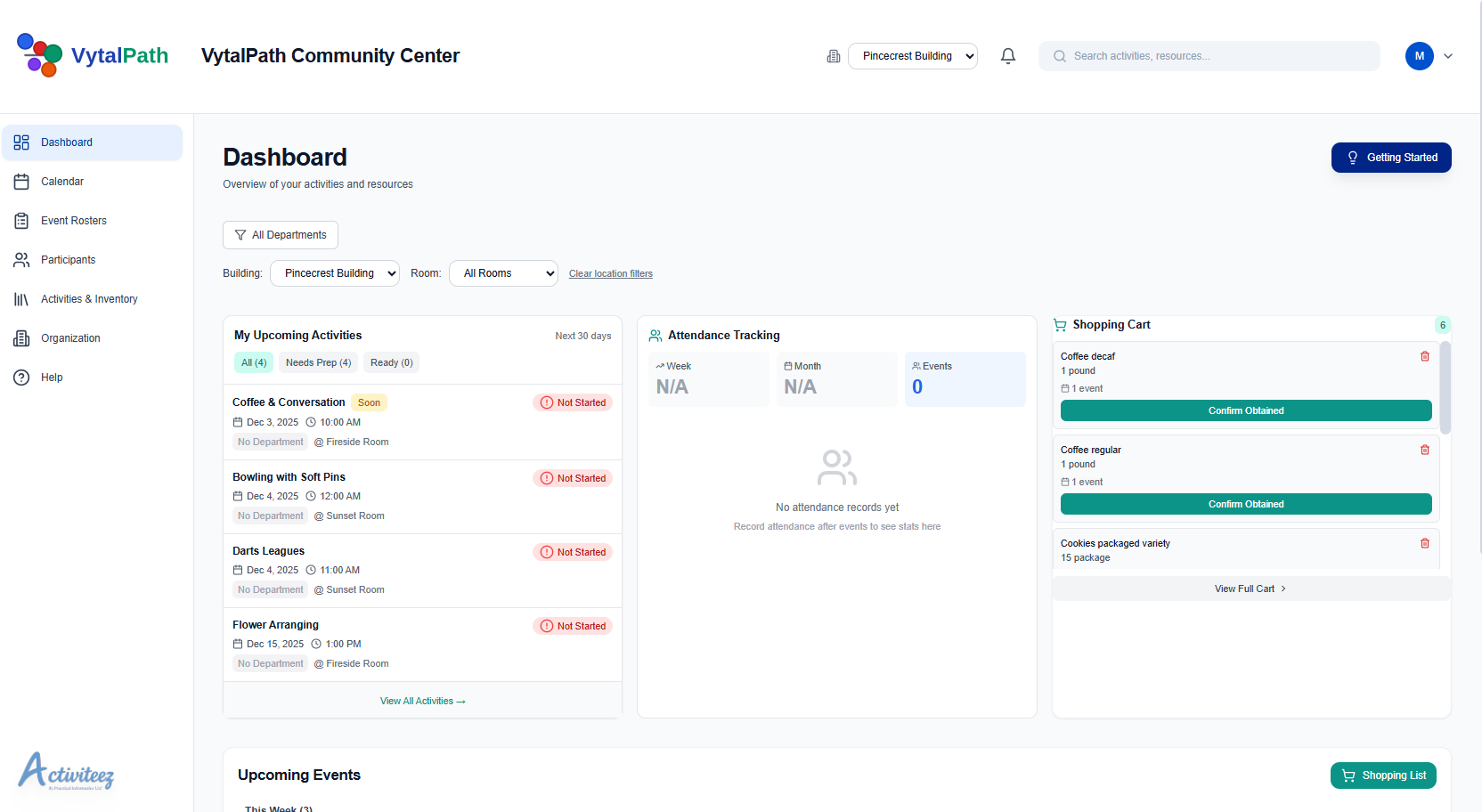 Activiteez Dashboard